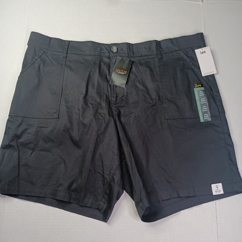 Lee Women's Mid Rise Bermuda Shorts Size 24W Medium Ultra Lux Black Color New